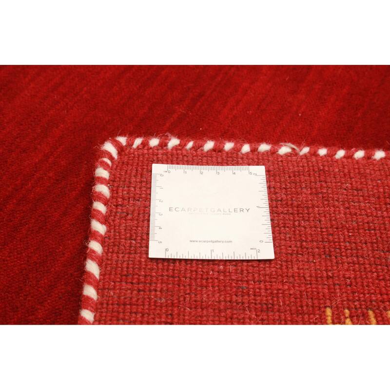 Kashkuli Gabbeh Red Rug 5'0" x 4'10" - 5'0 x 4'10