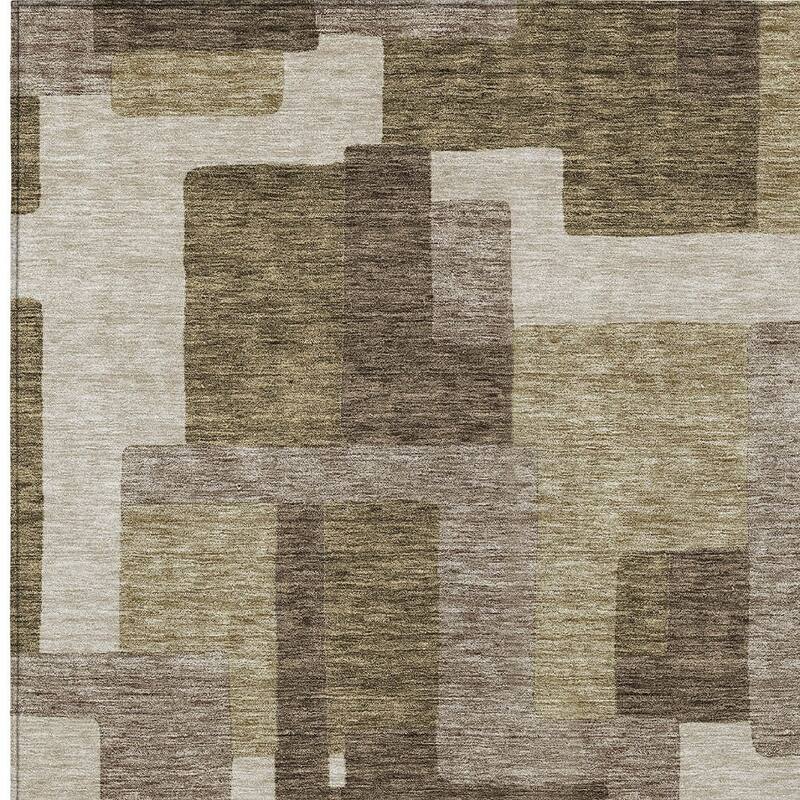 HomeRoots Abstract Transitional Rectangle Outdoor Rug
