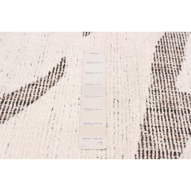 ECARPETGALLERY Hand-knotted Tangier Cream Viscose, Wool Rug - 5'0 x 8'0
