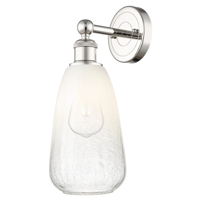 Innovations Lighting 616-1W-16-6 Brookhaven Almond Sconce Brookhaven - Polished Nickel / Opal