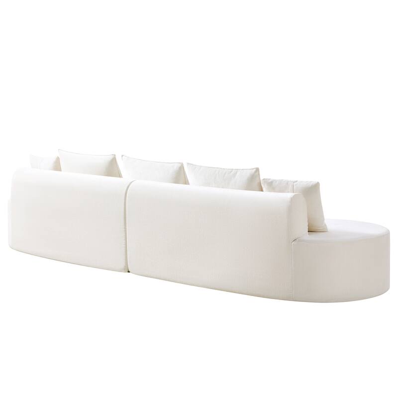 Christopher Knight Home - Curved Modular 138.6" Upholstered Sectional Sofa