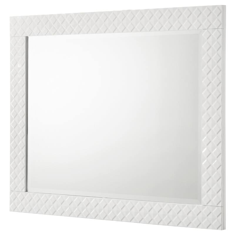Ivon Dresser Mirror, White High Gloss Finish, Rectangular 37 Inch