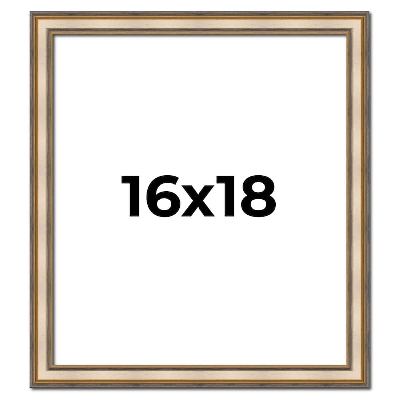 16x18 Frame Gold Solid Wood Shadow Box Width 1.5 Inches | Interior Frame Depth 2 3/8 Inches