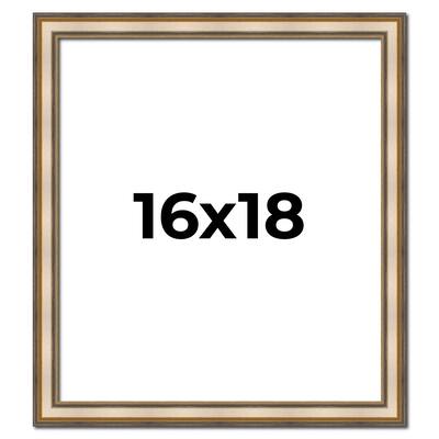 16x18 Frame Gold Solid Wood Shadow Box Width 1.5 Inches | Interior Frame Depth 2 3/8 Inches