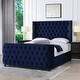 preview thumbnail 27 of 95, Brooklyn Shelter Bedframe with Curved Tufted Headboard and Footboard