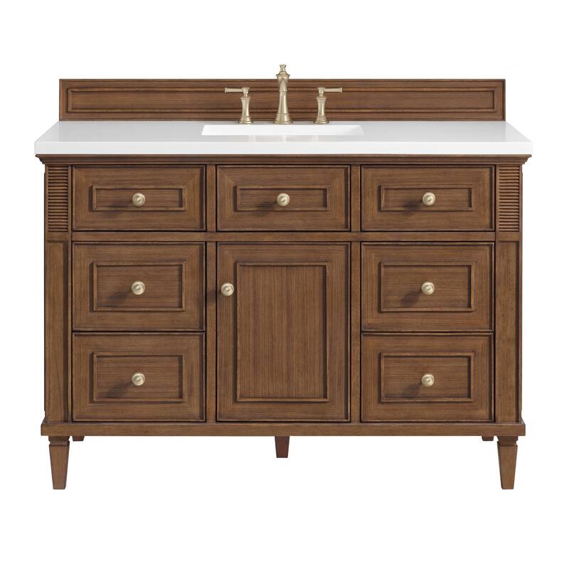 James Martin Vanities 424-V48-3WZ Lorelai 48" Single Basin Wood Vanity - Mid-Century Walnut - Walnut Finish