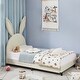 preview thumbnail 32 of 31, VECELO Wooden Cute Rabbit Twin Bed Frame with Upholstered Headboard, Kids Bed Frame Set of 2