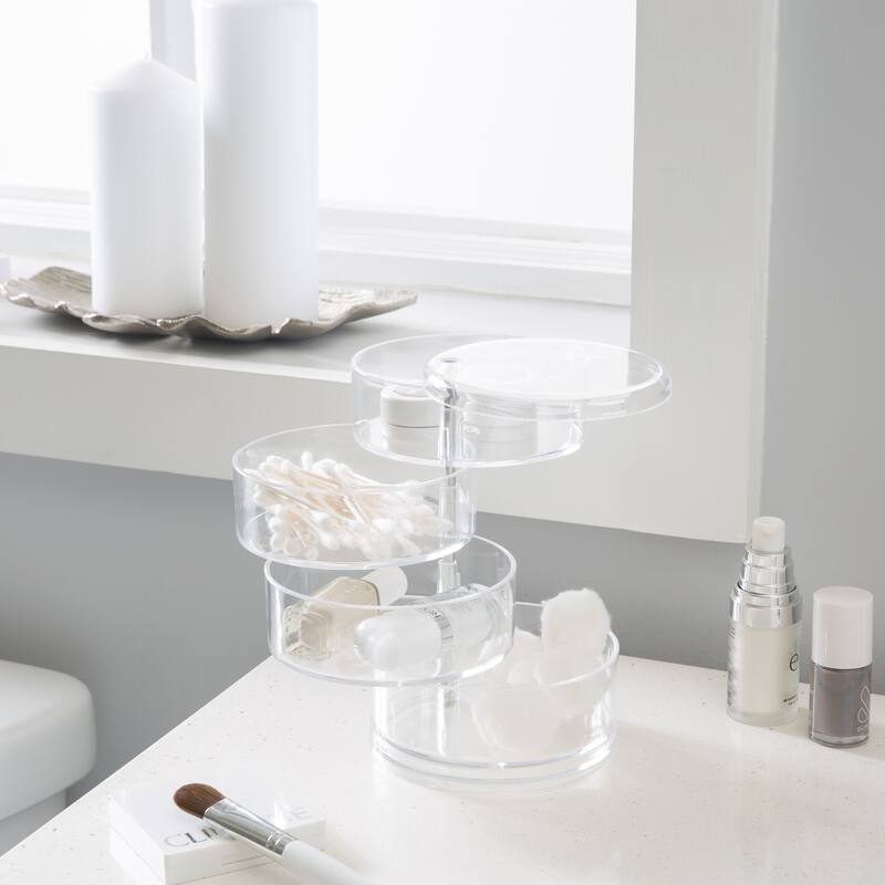 Simplify 4 Tier Swivel Cosmetic and Jewelry Holder - 4.53" x 4.53" x 6.89"