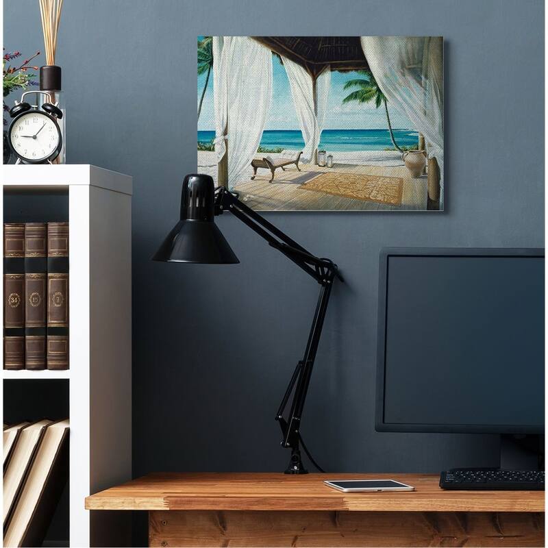 Stupell Beach Resort Ocean Sea Landscape Painting Canvas Wall Art - 24 x 30
