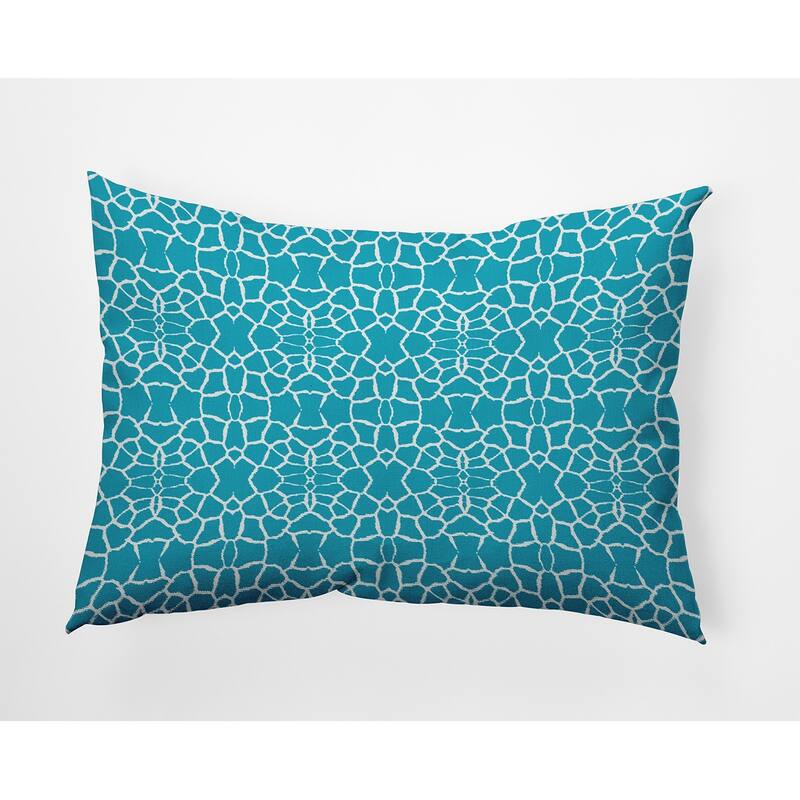 Tiny Giraffe Pattern Decorative Throw Pillow - 14" x 20" - Carribbean Turquoise