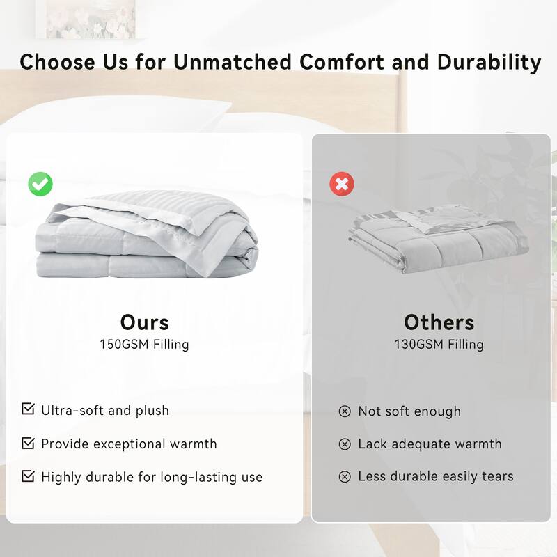 Hotel Quality Luxury Lightweight Jacquard Soft Bed Blanket with Satin Trim, Cozy and Warm