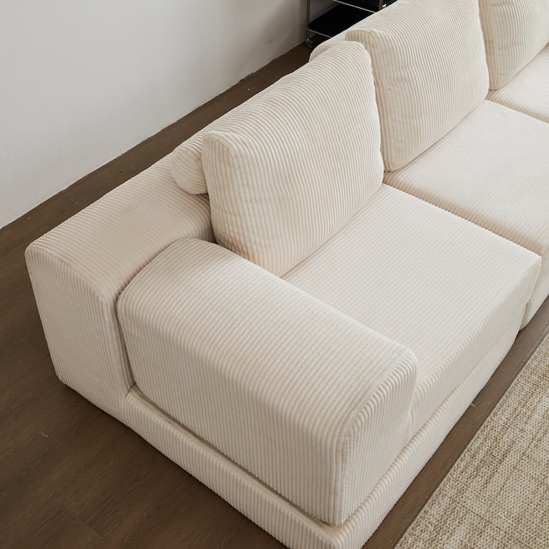 Corduroy Modular Cloud Couch Convertible Floor Sleeper Sofa Bed