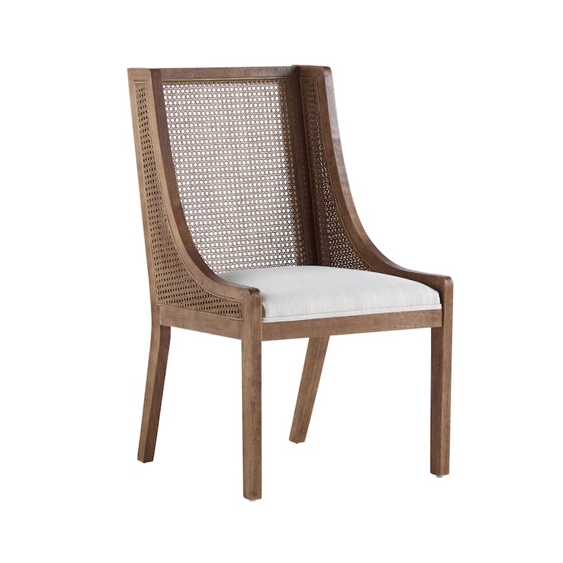 Maurers Cane and Wood Upholstered Dining Chairs (Set of 2) by Christopher Knight Home