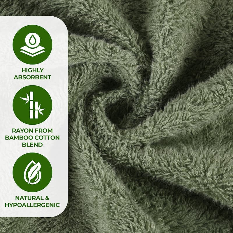 Superior Sierra Rayon From Bamboo Cotton Blend 6 Piece Bathroom Towel Set