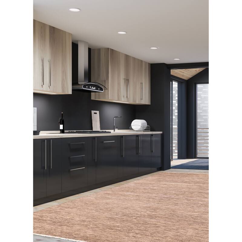 ECARPETGALLERY Hand-knotted Finest Silk Shadow Taupe Viscose, Wool Rug - 9'0 x 12'2