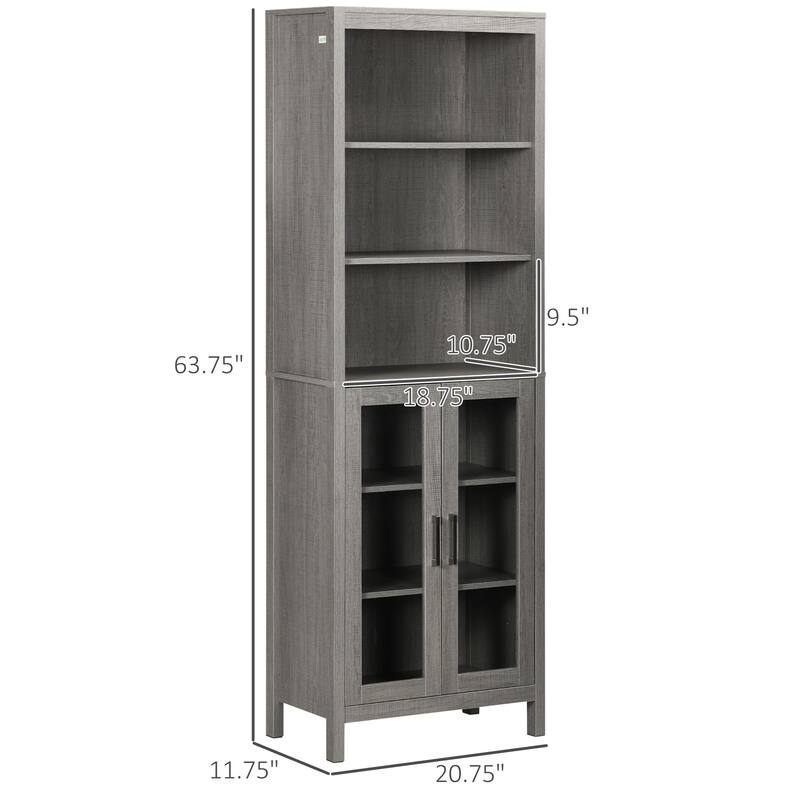 Kleankin Tall Bathroom Storage Cabinet With 3 Tier Shelf