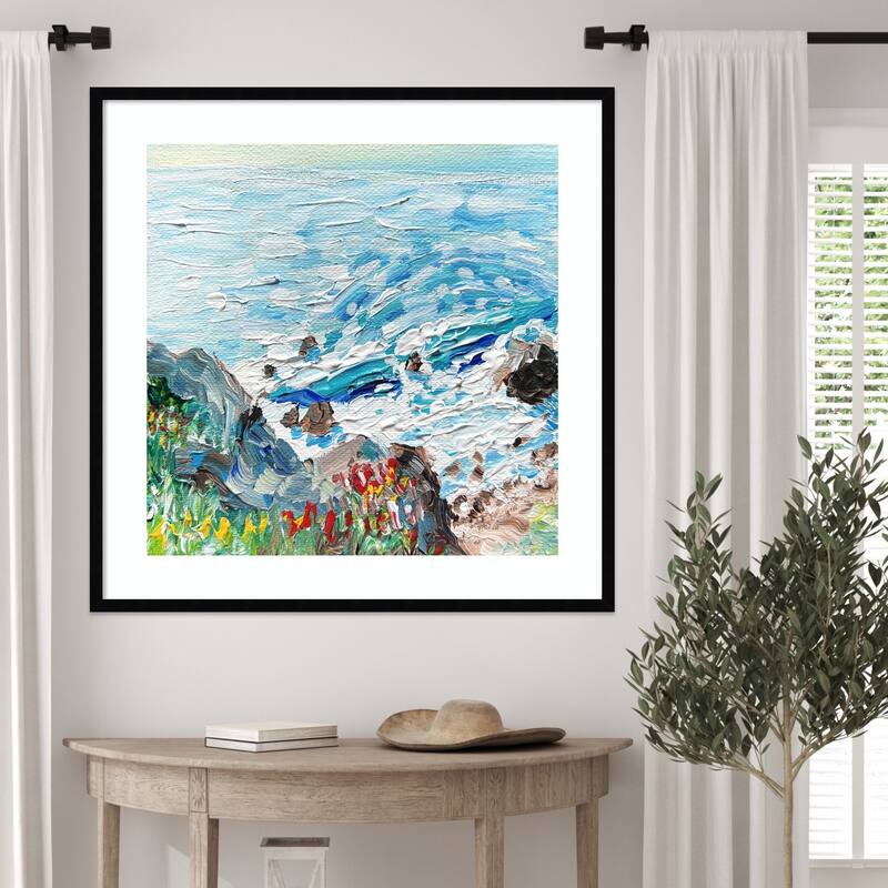 Coastline by Pauline Wegman Wood Framed Wall Art Print - Svelte Noir Black