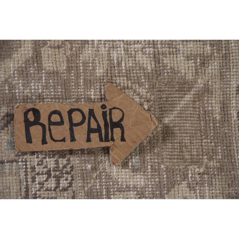 Hand Knotted Oriental 100% Wool Carpet Traditional Floral Beige & Ivories Tabriz Area Rug - 9' 3'' X 6' 4''