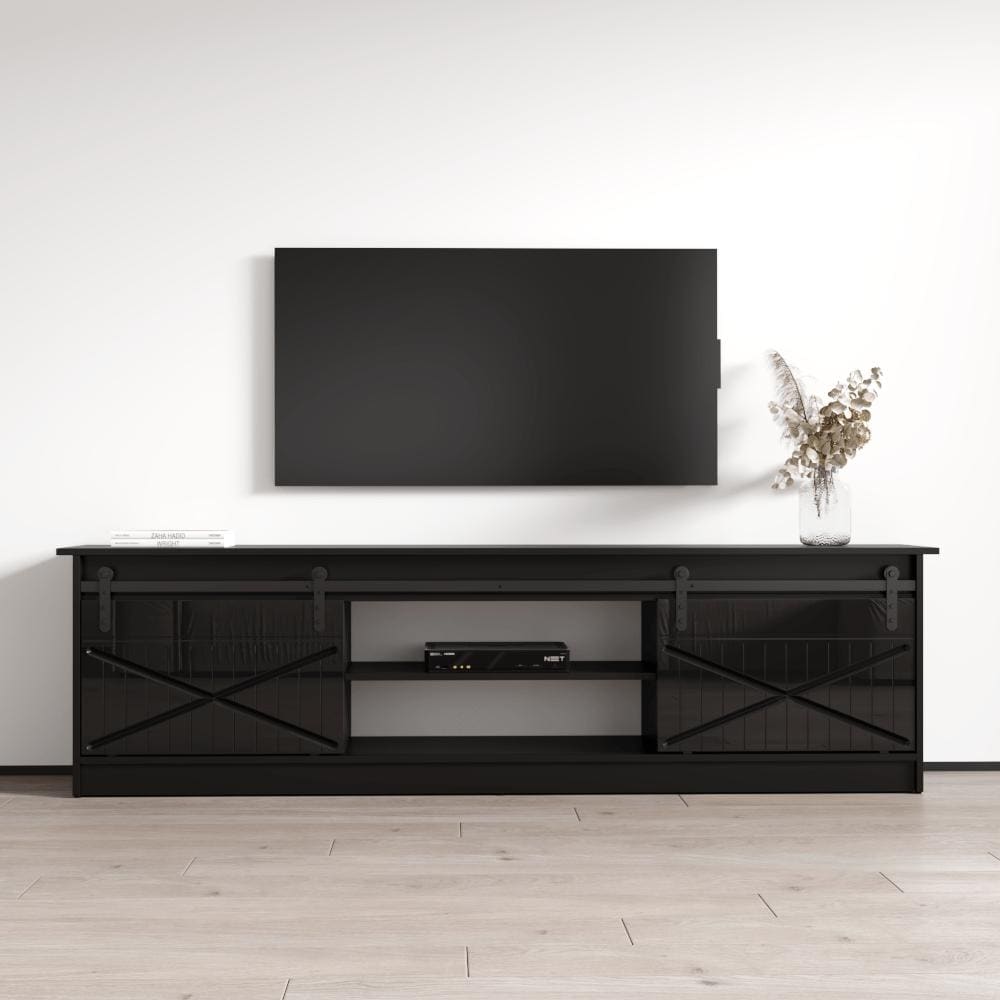 Meble Furniture Granero 01 79" TV Stand Ent Center with High Gloss Fronts, for up to 90" TVs