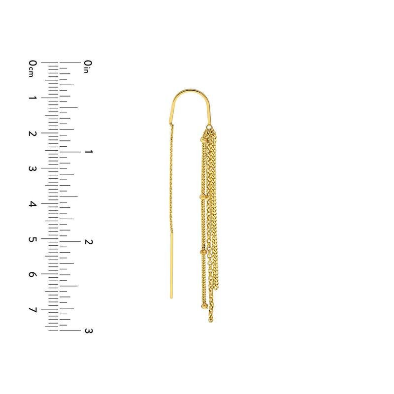 Curata 14k Yellow Gold Multi Strand Threader Earrings