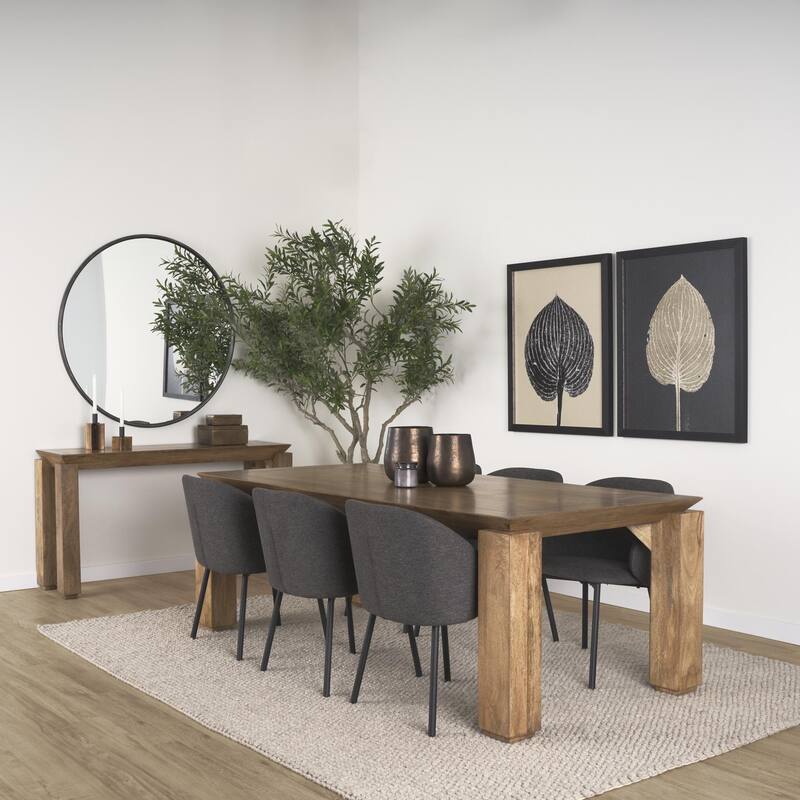 Sapphira Brown Wood Tapered Top Rectangular Dining Table - 84.0L x 42.0W x 30.0H