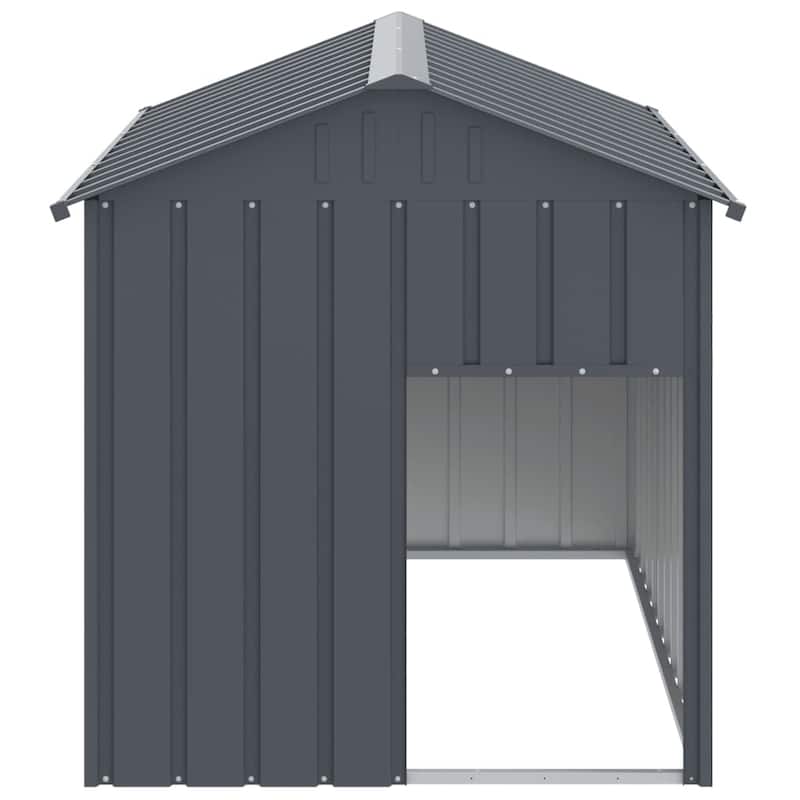 vidaXL Dog House Anthracite Galvanized Steel Medium Durable Dog House