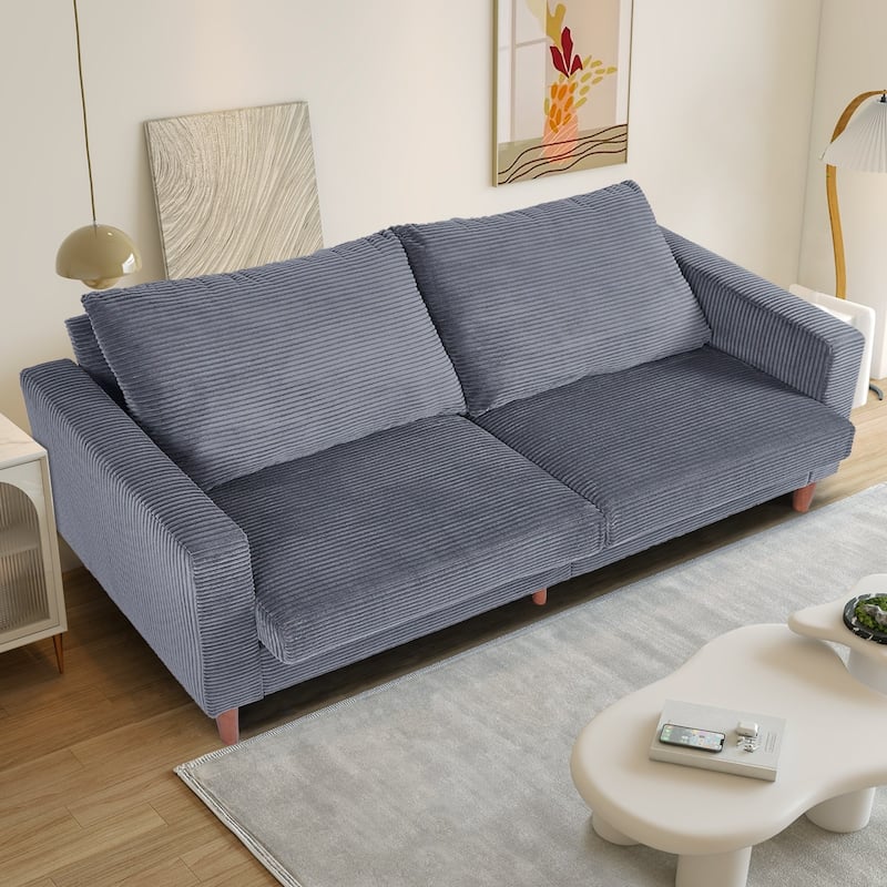 82.7" Sofas for Living Room, Comfy Love Seat Couches, Corduroy Loveseat Sofa,, Easy Assembly for Small Spaces