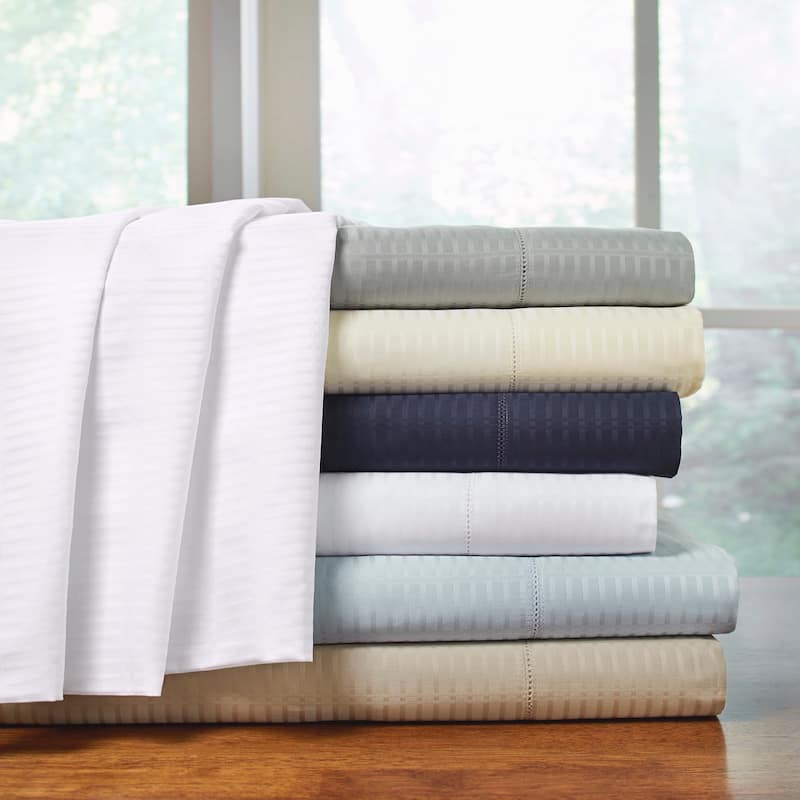 Pointehaven 450 TC Dobby Jacquard Cotton Luxury Size Duvet Set