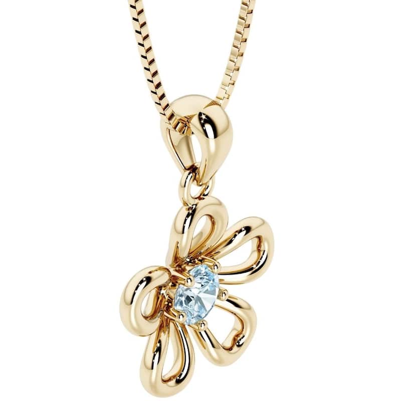 Oravo Gold Plated Sterling Silver Gemstone Flower Pendant