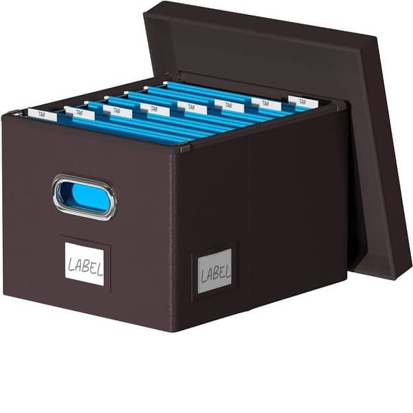 Filing L Box Collapsible Portable Filing Boxes for Faux Leather - Bed Bath & Beyond ...