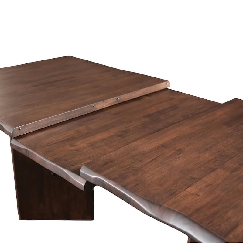 Furniture of America Abigail XIV Mid-Century Modern 5-Piece Walnut Solid Wood Extendable Dining Set with Arm Chairs