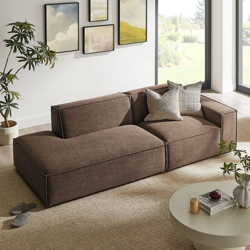 Restore 2-Piece Performance Fabric Upholstered Modular Loveseat - Mocha