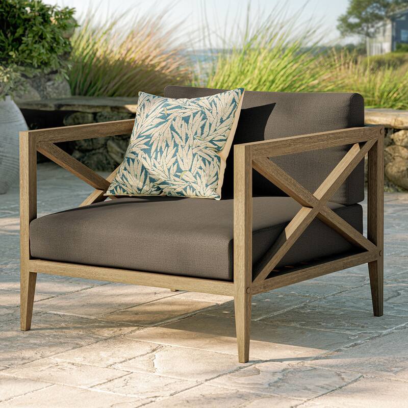 Northlake Outdoor Patio Teak Armchair - Flint Gray