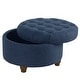 preview thumbnail 2 of 15, HomePop Tufted Round Storage Ottoman - Navy