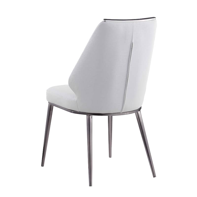 Somette Tate Gray Faux Leather Curved Back Side Chair, Set of 2