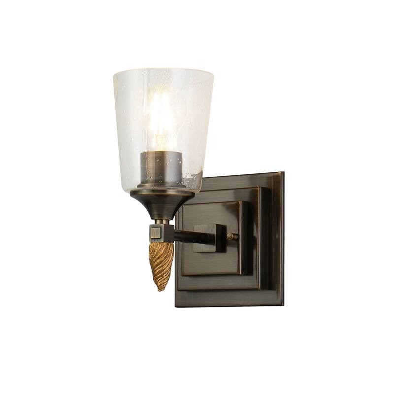 Vetiver 1 Light Dark Bronze with Gold Accent