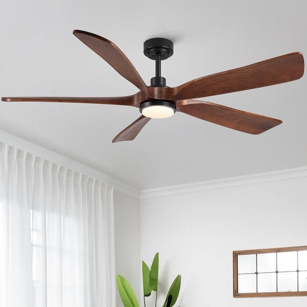 YUHAO Shamshla 60 in. Indoor Farmhouse Brown Walnut Wood Ceiling