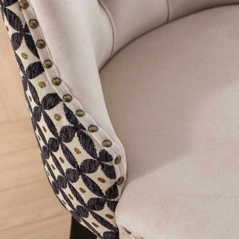 Classic Velvet Dining Chairs, High-end Tufted Solid Wood Contemporary Velvet Upholstered Dining Chair with Wood Legs Nailhead