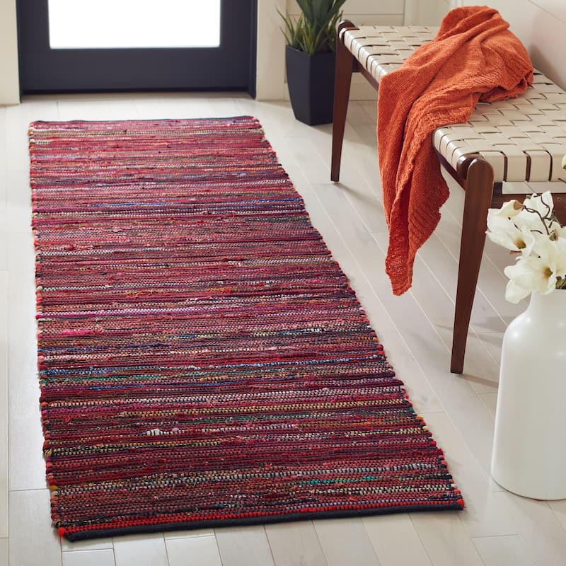 SAFAVIEH Handmade Rag Rug Abagail Casual Stripe Cotton Rug