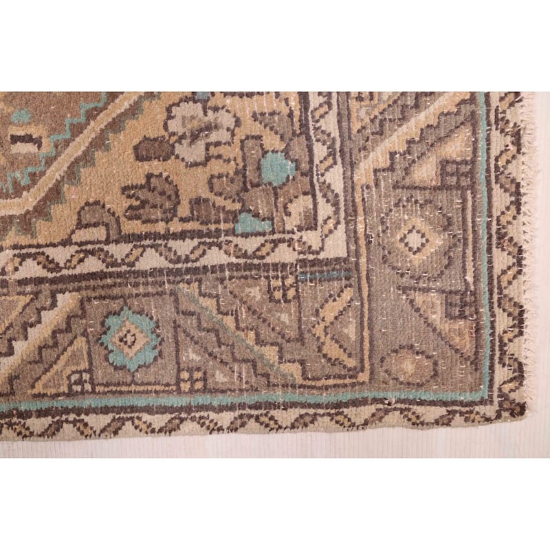 ECARPETGALLERY Hand-knotted Antalya Vintage Brown Wool Rug - 3'9 x 12'3