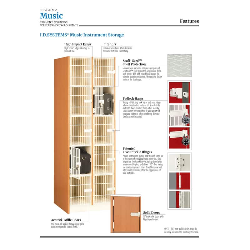 Instrument Storage Rack - Large Band & Orchestra Organizer - 27" Wide x 84" High x 40" Deep