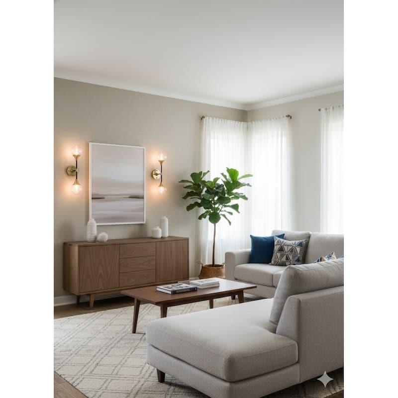 2 Light Black and Gold Metal Wall Sconces with Clear Glass Shades