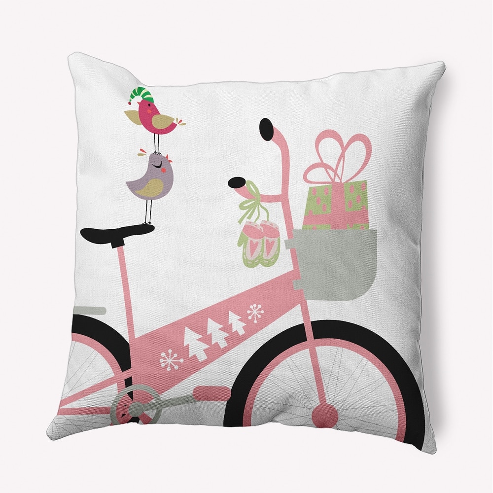 Close Up Bike Christmas Accent Pillow