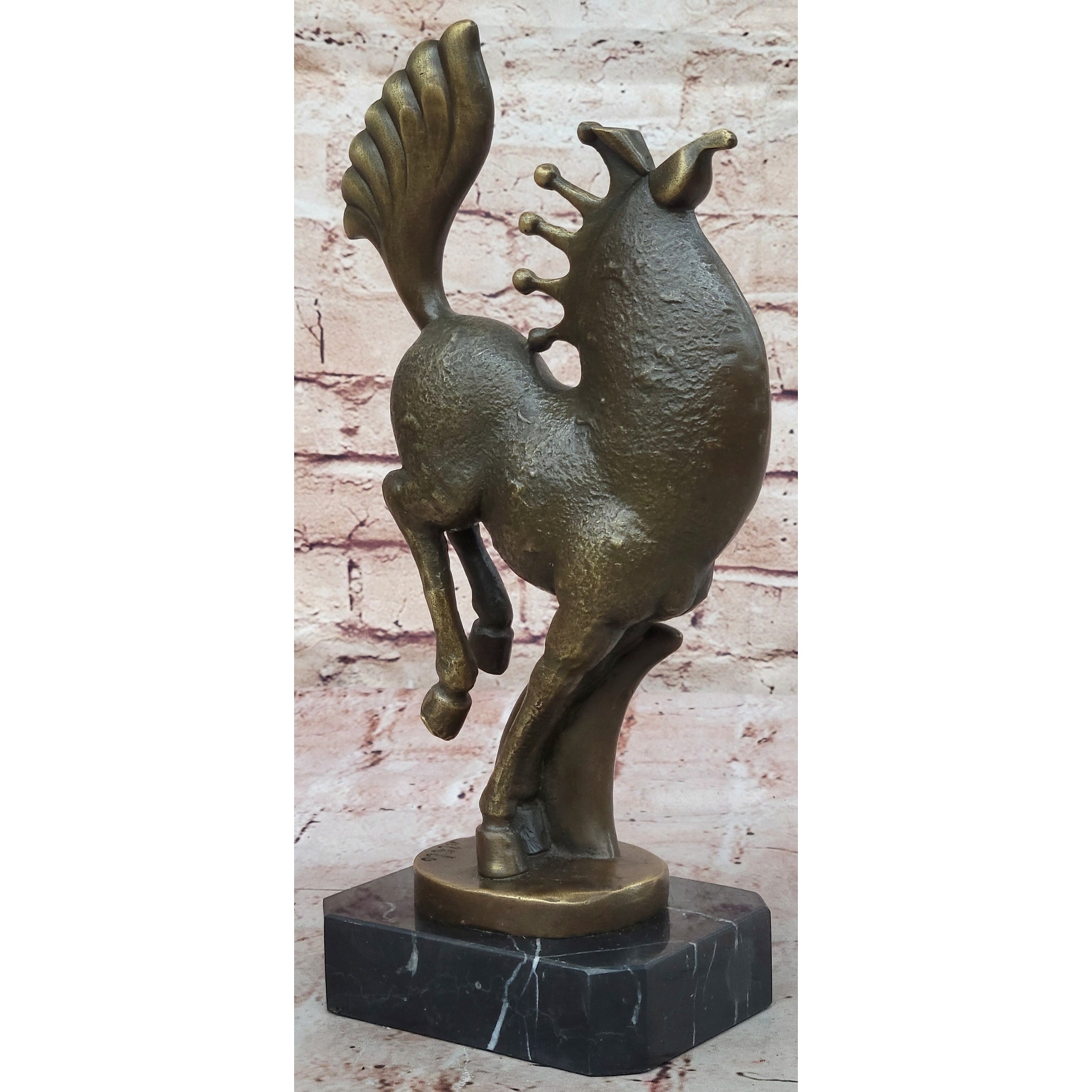 Rearing Horse Bronze Sculpture - Abstract Equestrian Wildlife Art