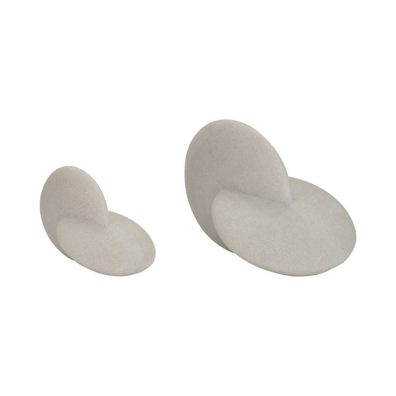 Sagebrook Home 8/11" Ulises Abstract Object, White, 8"H, Set Of 2 - 11" x 8" x 8"