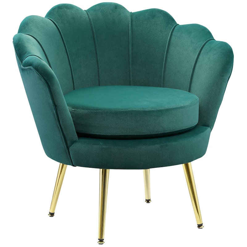 Velvet-touch Fabric Accent Chair - Green