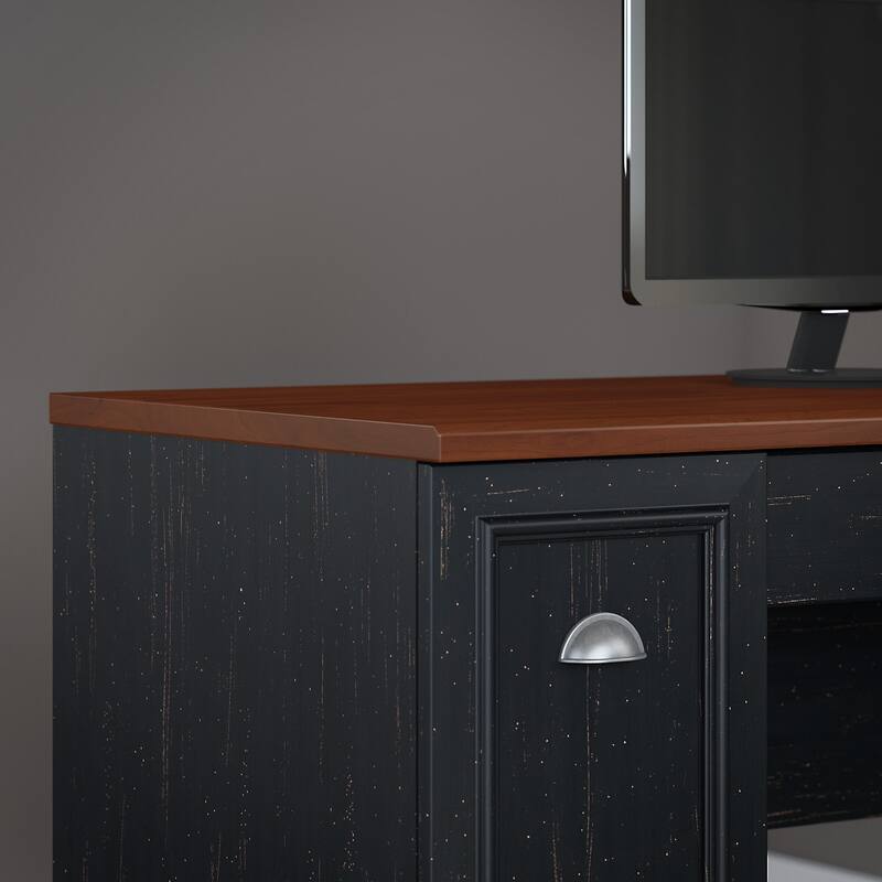 L-shaped Desk and 5-Shelf Bookcase