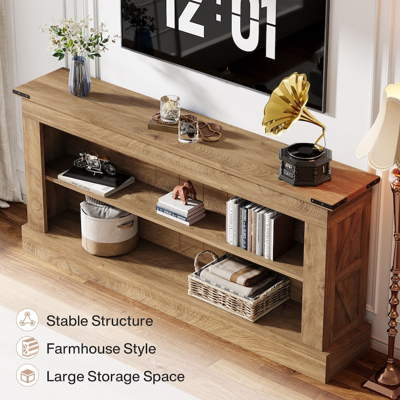 White Stand for 75-Inch TV, Farmhouse