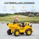 preview thumbnail 3 of 7, Qaba Caterpillar Licensed 12V Electric Ride on Excavator w/ Remote, Yellow