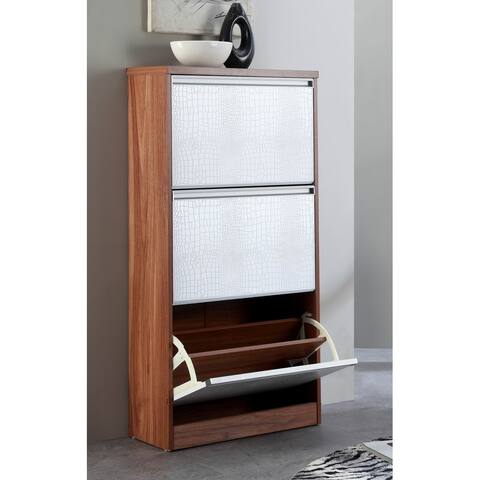 Durham Two Tone Wooden 3-teir Modern Shoe Cabinet